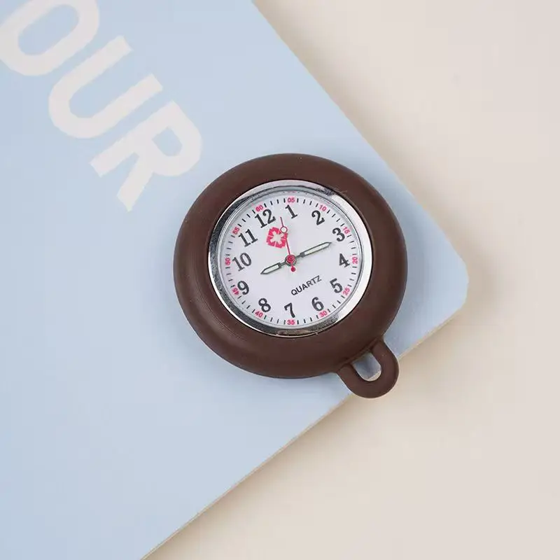 Dopamine Silicone Nurse Watch Creative Simple Round Hanging Watch Medical Examination Student Watch Nurse Pocket Watch Wholesale