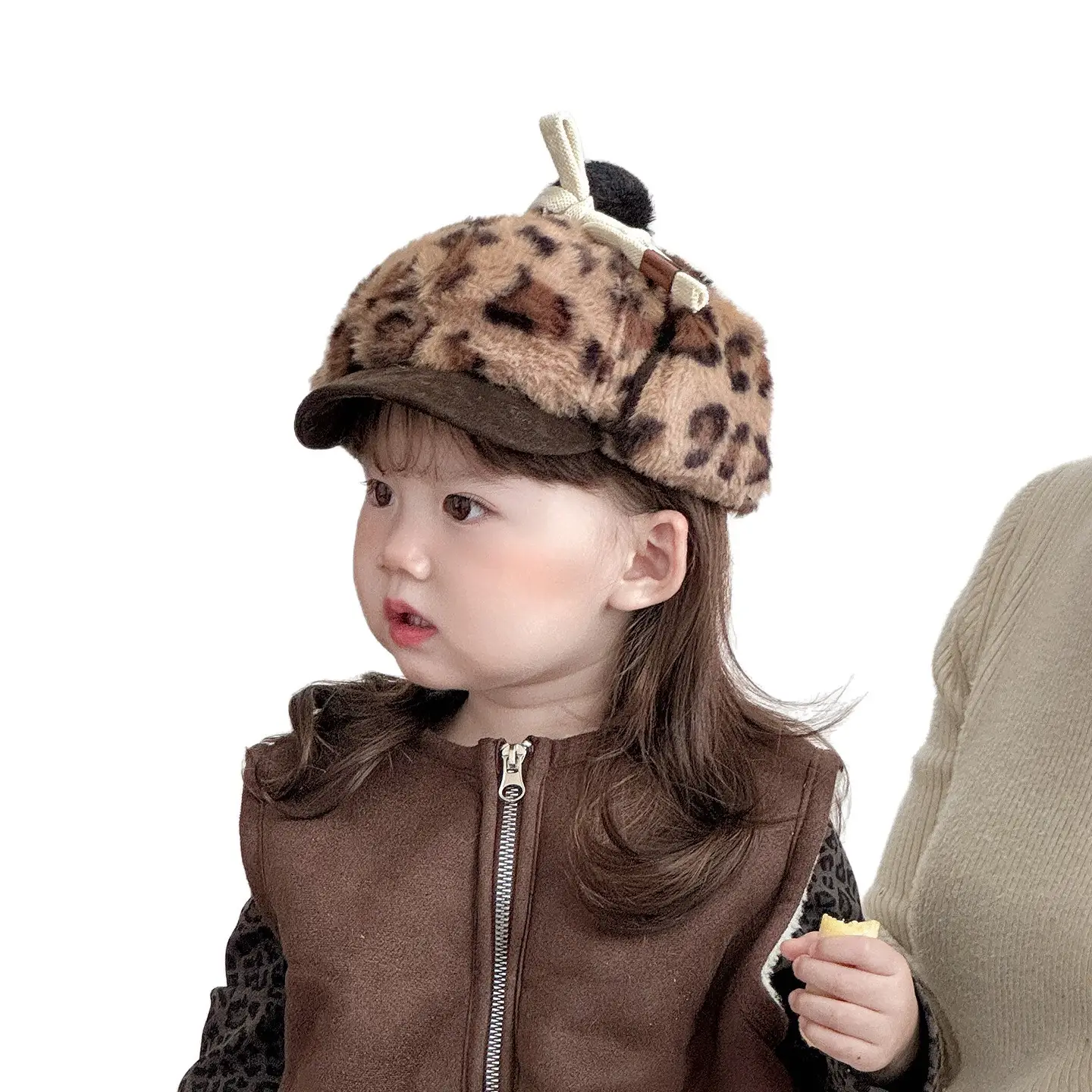 Baby Winter Plush Hat with Leopard Print Ear Protection