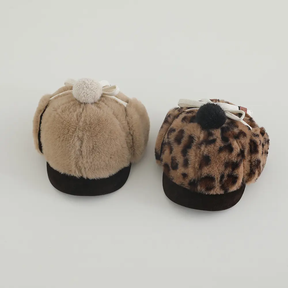 Baby Winter Plush Hat with Leopard Print Ear Protection — feature 12