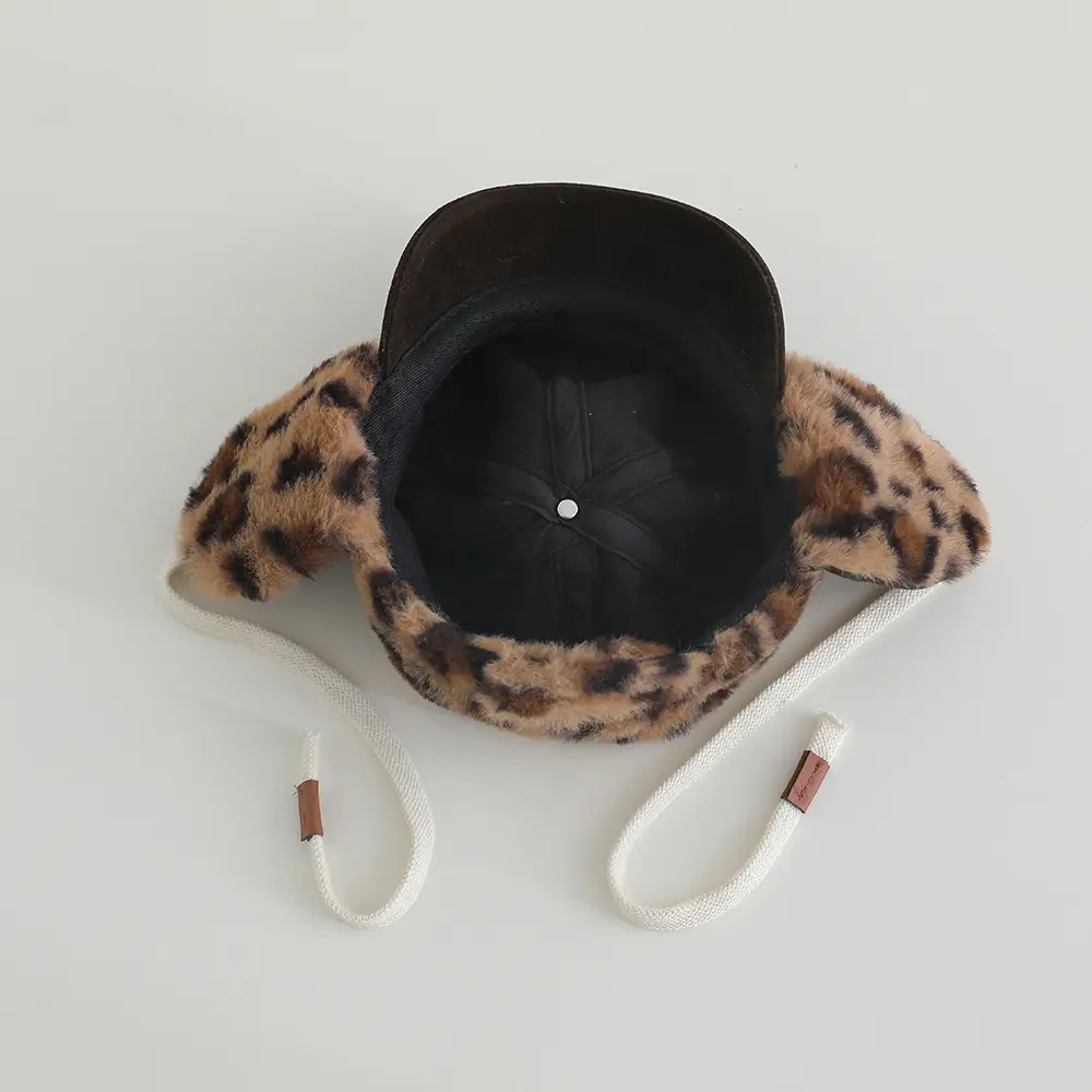 Baby Winter Plush Hat with Leopard Print Ear Protection — feature 14