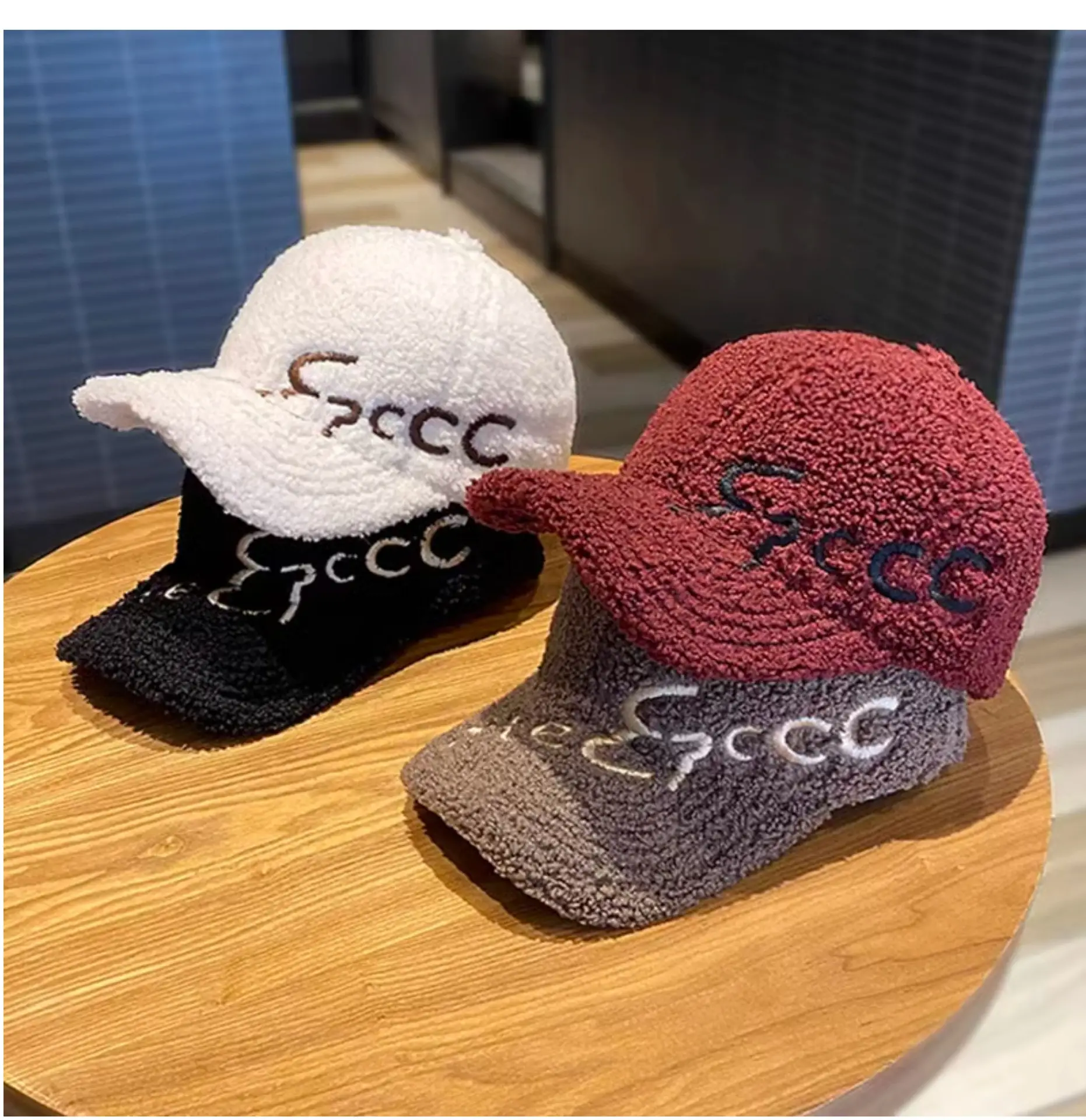 3D Wool Baseball Cap Black Women Men Autumn Winter — feature 8