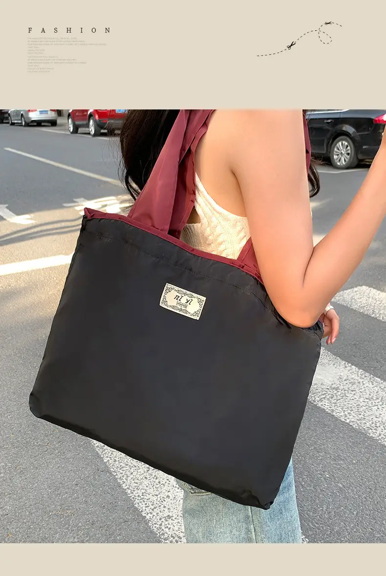 Foldable Waterproof Tote Bag for Students Supermarket Storage — feature 11