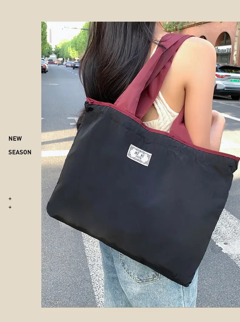 Foldable Waterproof Tote Bag for Students Supermarket Storage — feature 12