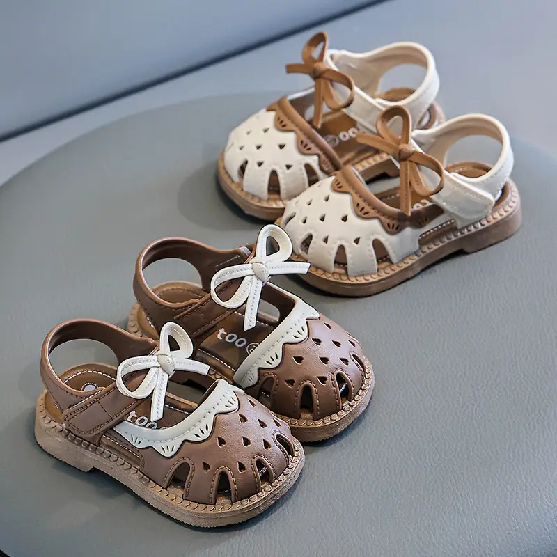Baby Sandals Summer Girls Breathable Toe Cap Soft Sole