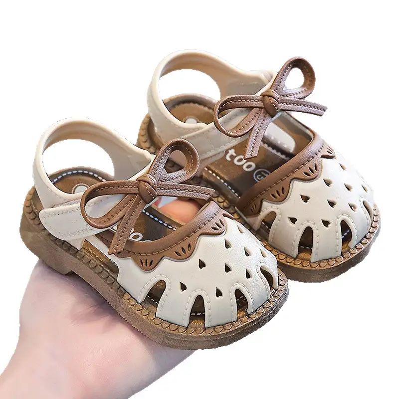 Baby Sandals Summer Girls Breathable Toe Cap Soft Sole