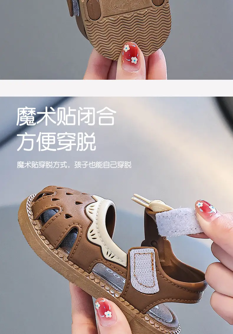 Baby Sandals Summer Girls Breathable Toe Cap Soft Sole — feature 1