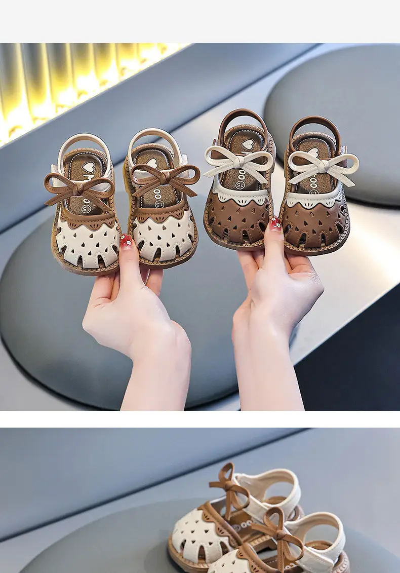 Baby Sandals Summer Girls Breathable Toe Cap Soft Sole — feature 2