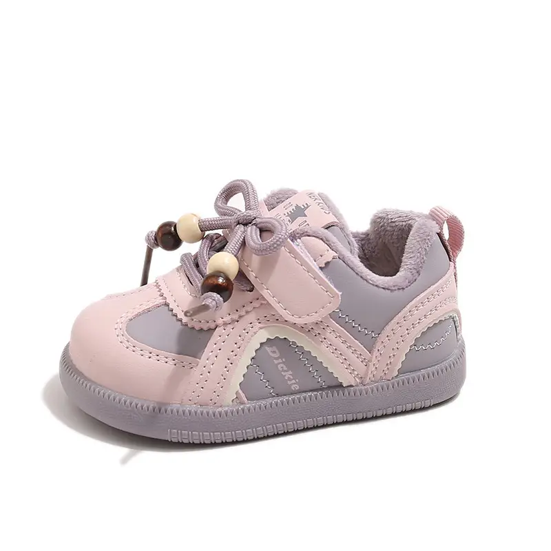 Winter Baby Boys and Girls Fleece-Lined Toddler Shoes for Infants 0 to 1-3 and a Half Years Old, 12-Month-Old Winter Warm Cotton Shoes