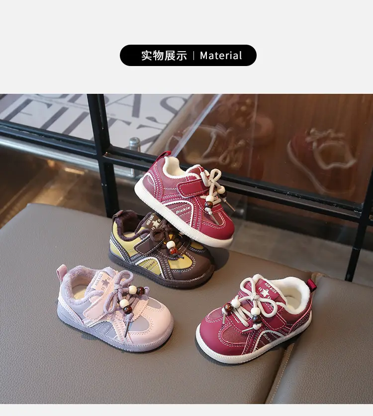 Winter Baby Boys and Girls Fleece-Lined Toddler Shoes for Infants 0 to 1-3 and a Half Years Old, 12-Month-Old Winter Warm Cotton Shoes — feature 6