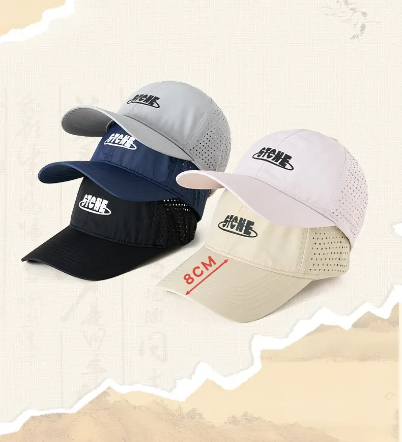 Men Blue Water-Repellent Baseball Cap with Brand Logo — feature 10