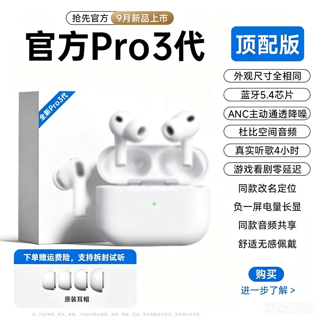 Huaqiangbei Pro3 Heart Rate Monitoring 7Th Generation In-Ear Bluetooth Headphones 8Th Generation Anc Noise Reduction 6Th Generation Headphones Air4