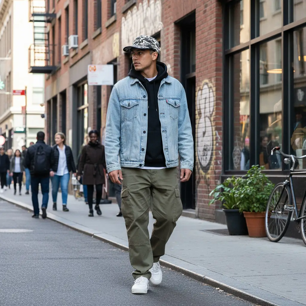 Men Camouflage Baseball Cap with Wide Brim — feature 7