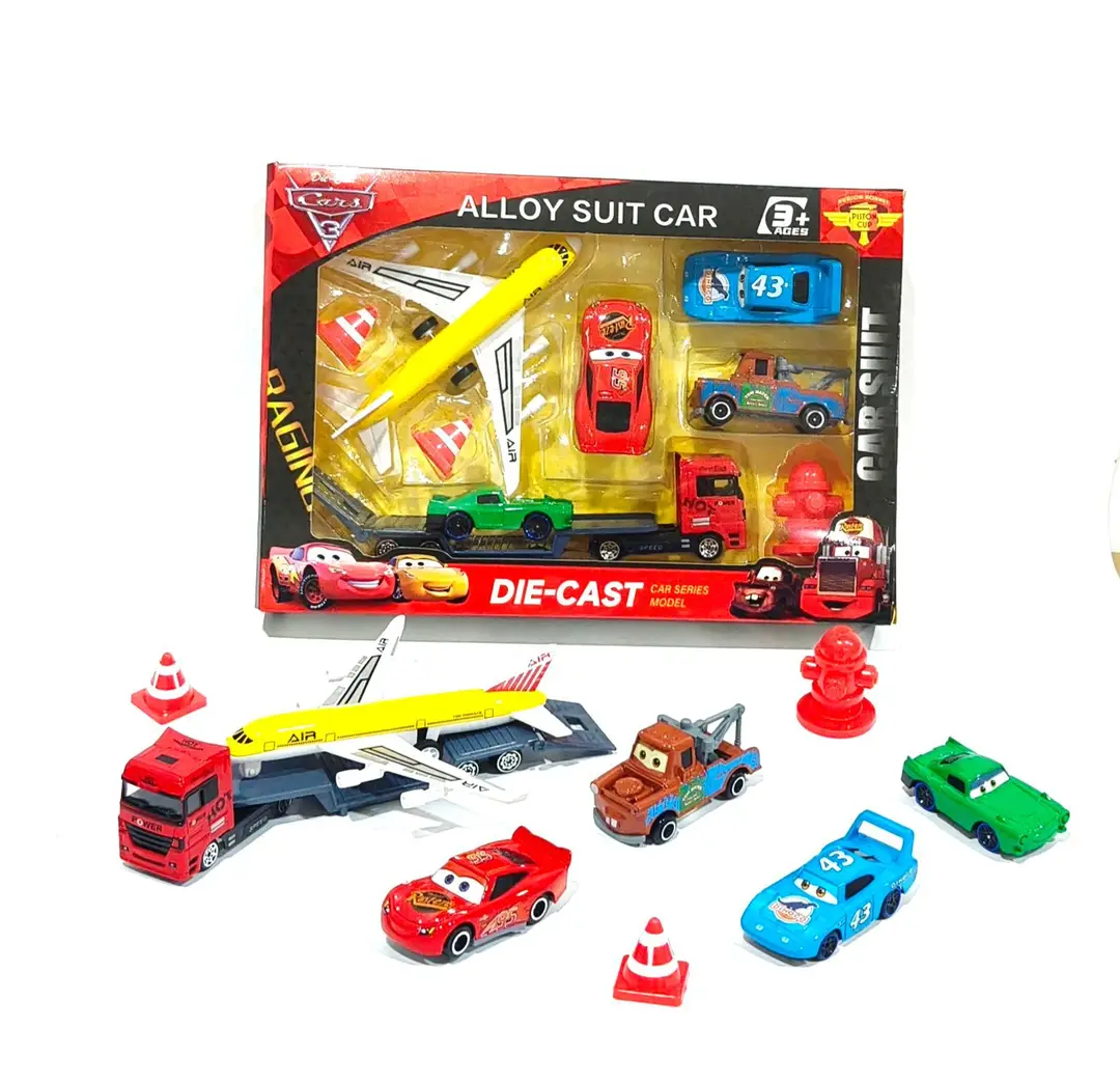 New Cars Container Truck Sliding No Pull Back Alloy Racing Car Children's Toy Lightning Mcqueen Male Toy
