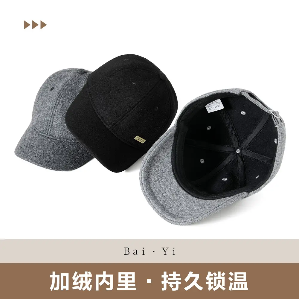 Men Wool Adjustable Cap Windproof Cold Proof