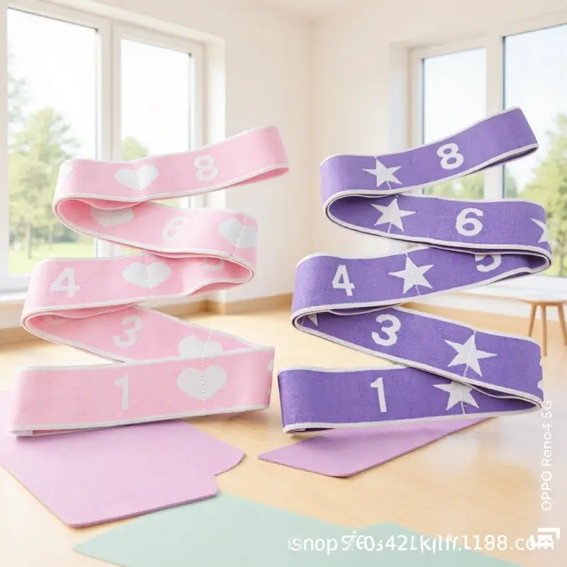 In-Stock Yoga Stretch Band with Numerical Segments for Dance and Fitness, Elastic Band for Auxiliary Resistance Stretching and Back Opening Posture Training