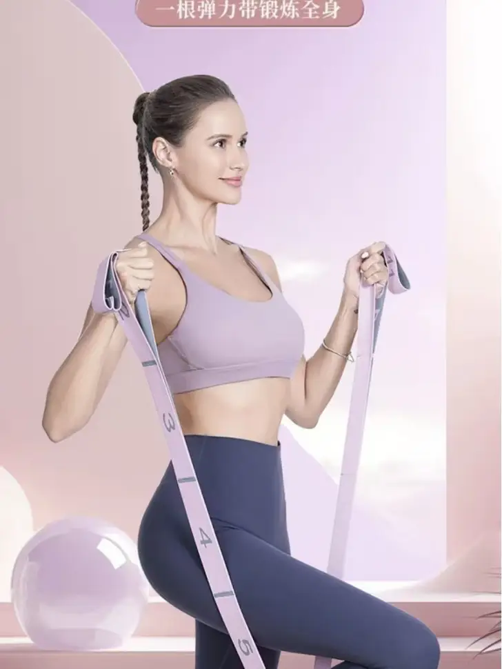 In-Stock Yoga Stretch Band with Numerical Segments for Dance and Fitness, Elastic Band for Auxiliary Resistance Stretching and Back Opening Posture Training — feature 2