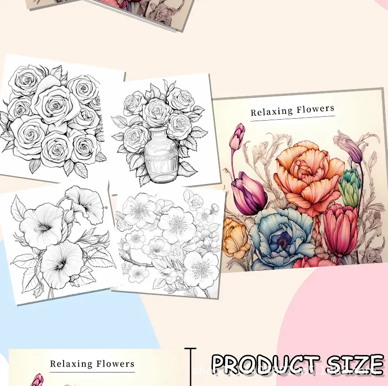 Cross-Border New Coloring Book Coloring Book Adult Painting Book Coloring Book Colored Lead Crayon Thickened Wholesale Coloring Book — feature 3