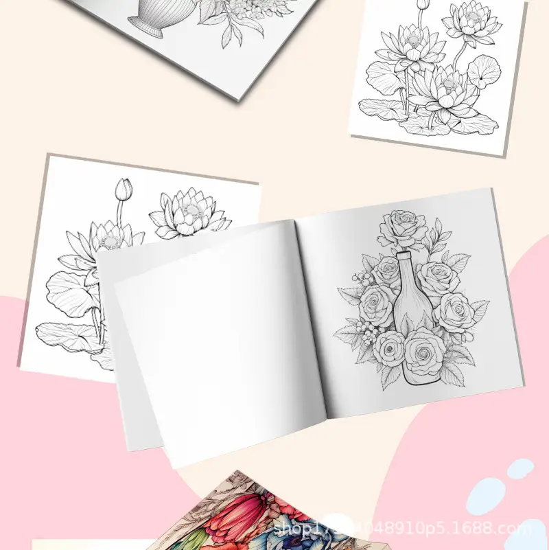 Cross-Border New Coloring Book Coloring Book Adult Painting Book Coloring Book Colored Lead Crayon Thickened Wholesale Coloring Book — feature 5