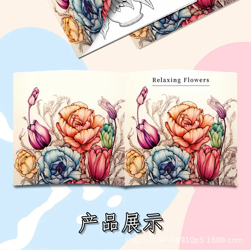 Cross-Border New Coloring Book Coloring Book Adult Painting Book Coloring Book Colored Lead Crayon Thickened Wholesale Coloring Book — feature 7