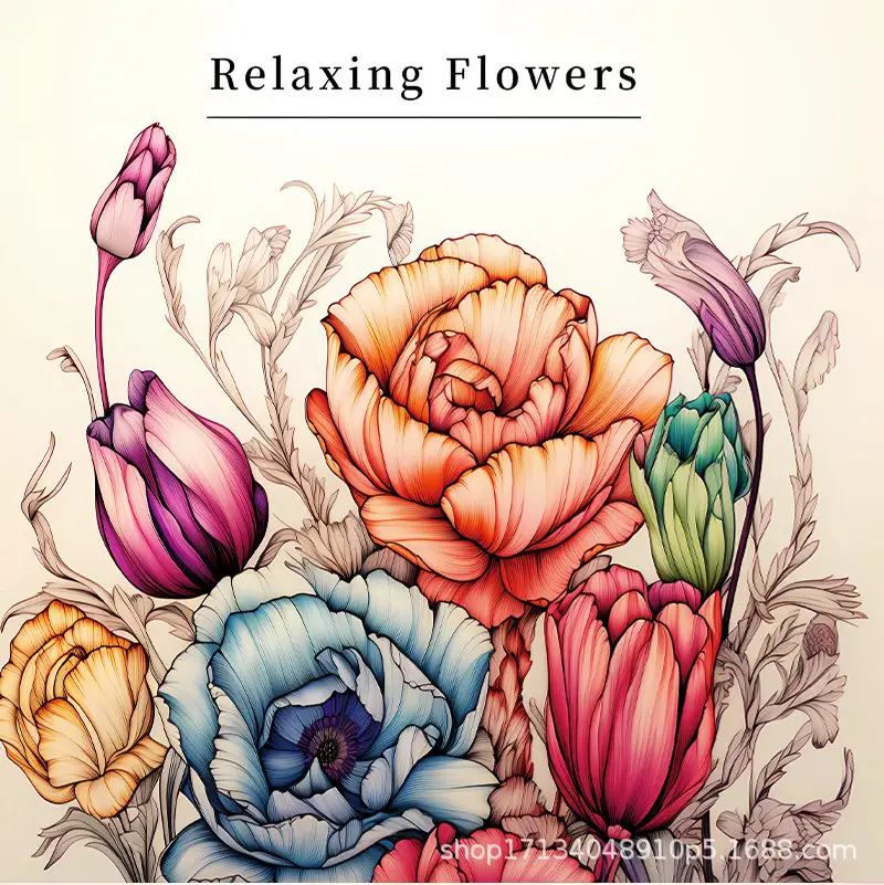Cross-Border New Coloring Book Coloring Book Adult Painting Book Coloring Book Colored Lead Crayon Thickened Wholesale Coloring Book — feature 8
