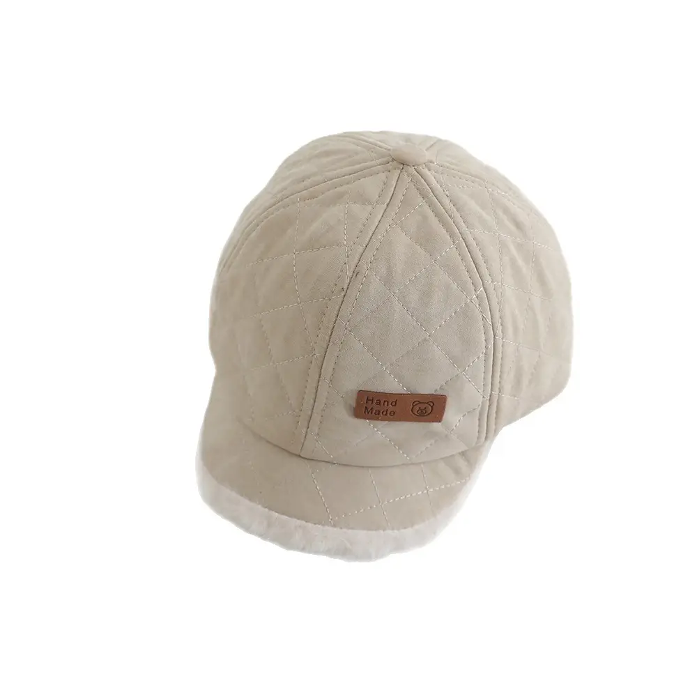 Baby Winter Cap Navy White Fleece Trim - Image 10