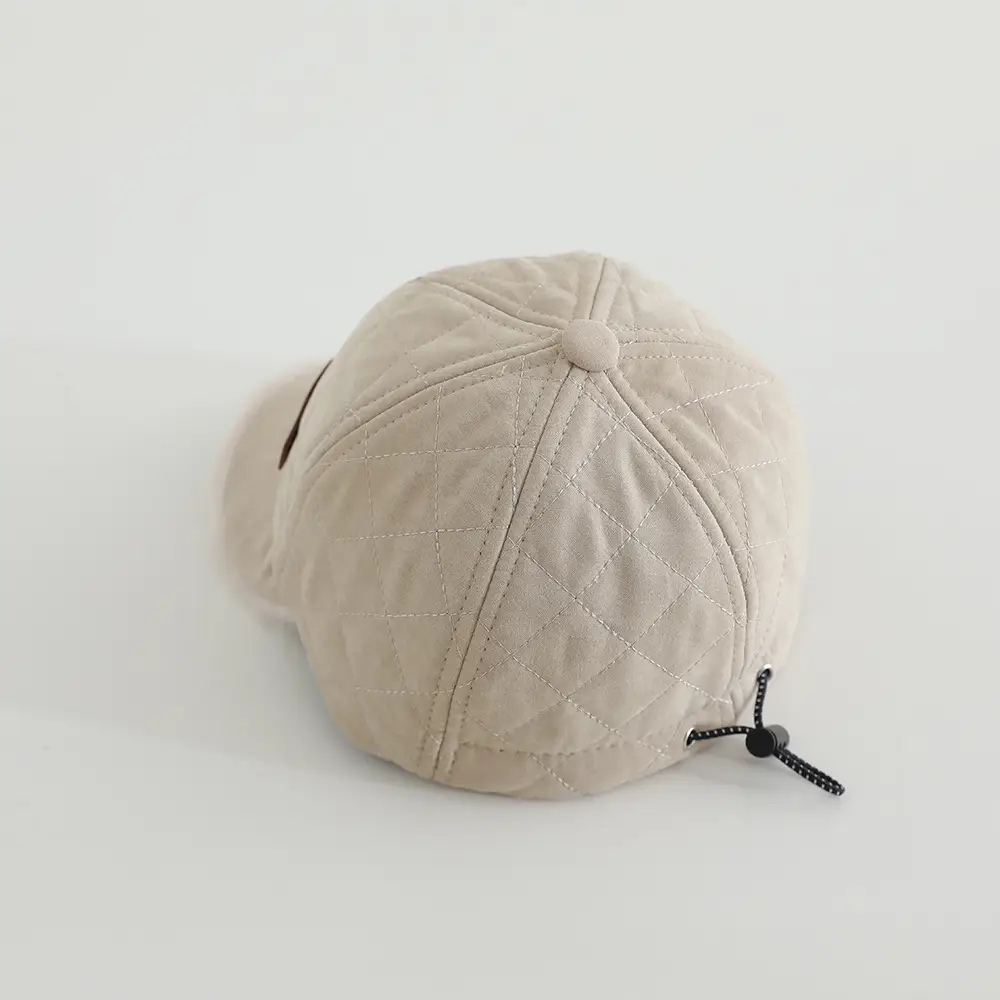 Baby Winter Cap Navy White Fleece Trim — feature 6