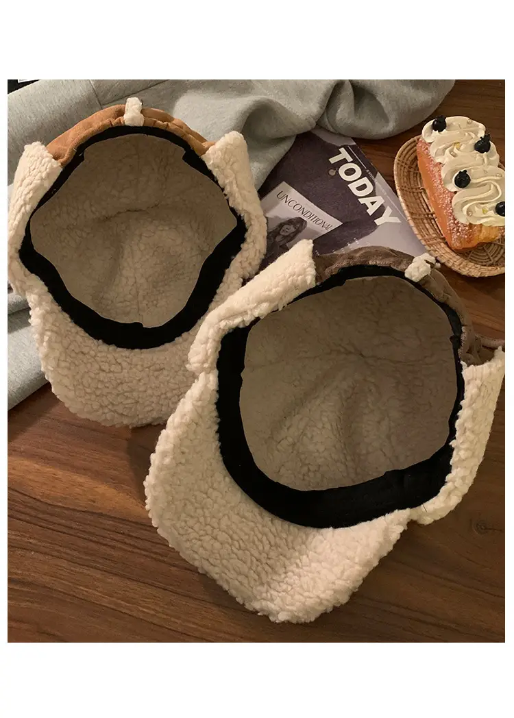Winter Suede Flight Hat for Men Women Warm Duckbill Trapper — feature 11