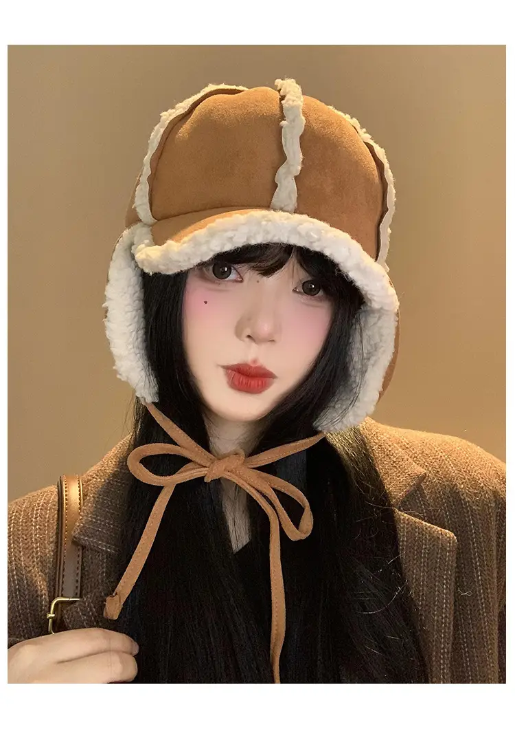Winter Suede Flight Hat for Men Women Warm Duckbill Trapper — feature 7