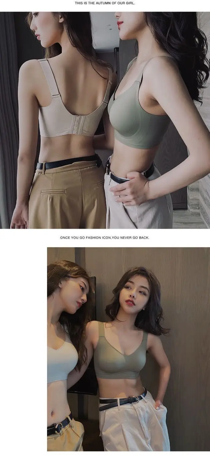 Sports Yoga Vest Jelly Strip Seamless Intimates Women's Small Breast Push-Up No Rims Soft Support Bra Summer Thin Style — feature 28