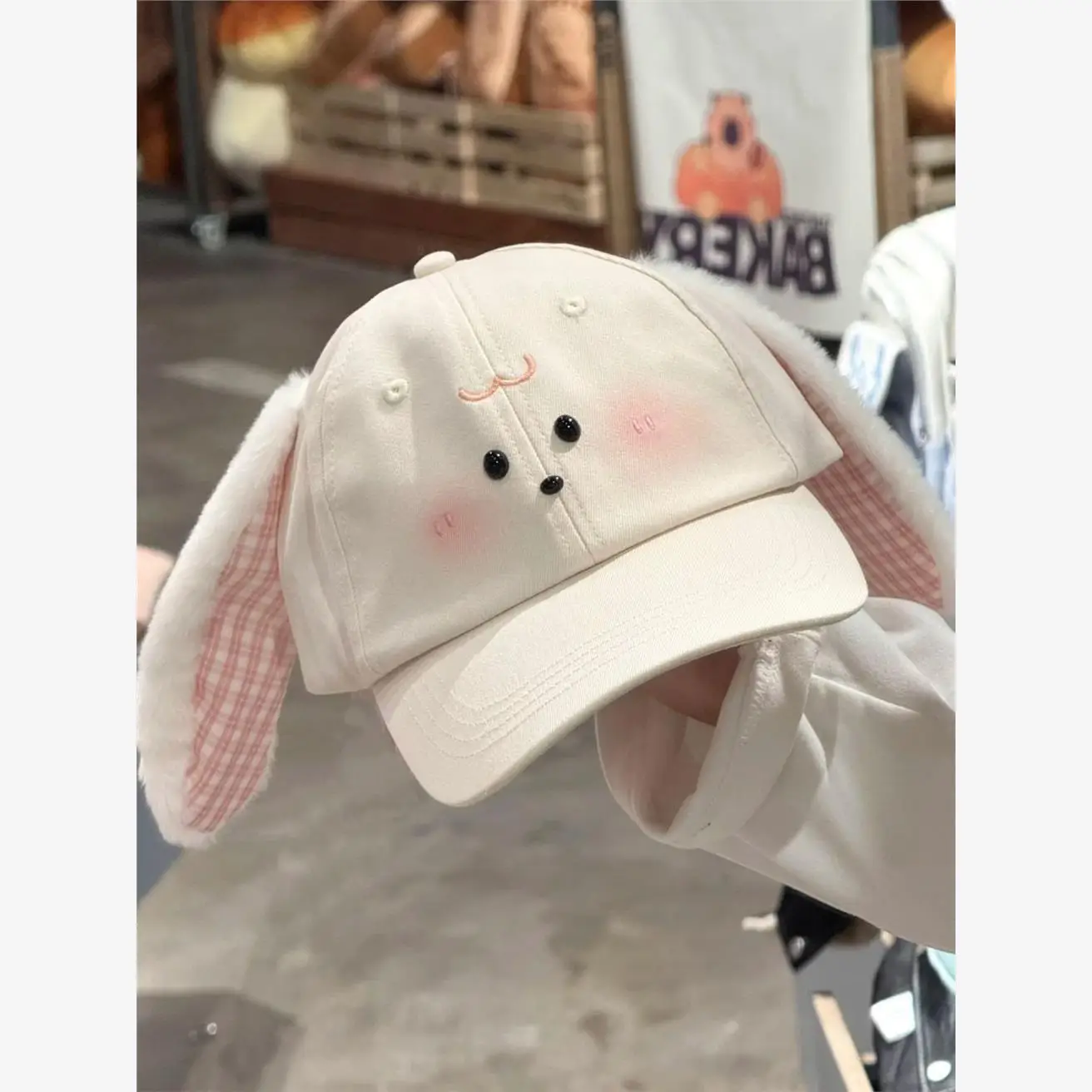 Cute Plush Bunny Cap for Women Autumn Sunshade - Image 5