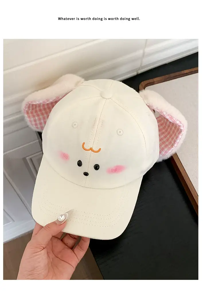 Cute Plush Bunny Cap for Women Autumn Sunshade — feature 12