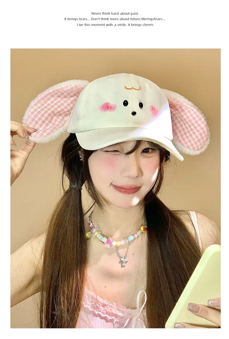 Cute Plush Bunny Cap for Women Autumn Sunshade — feature 9