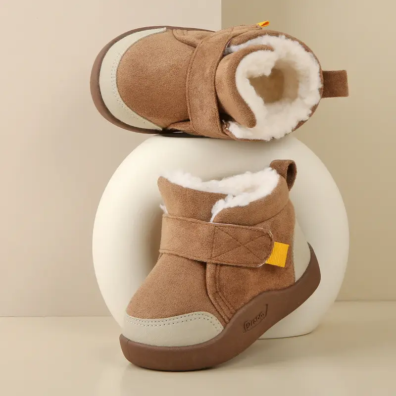 Winter Fleece Lined Toddler Boots Blue Brown Non-Slip