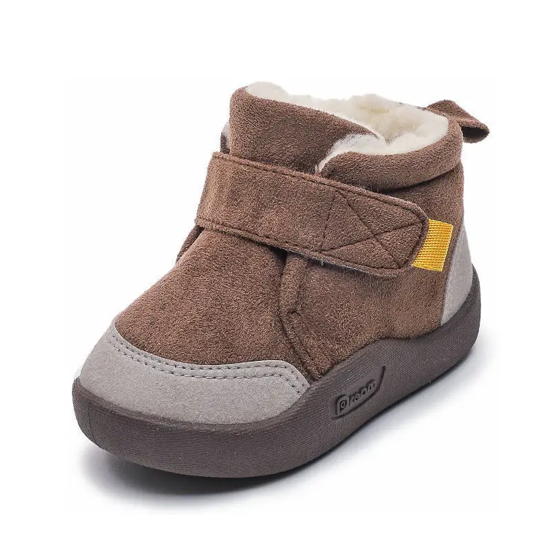 Winter Fleece Lined Toddler Boots Blue Brown Non-Slip