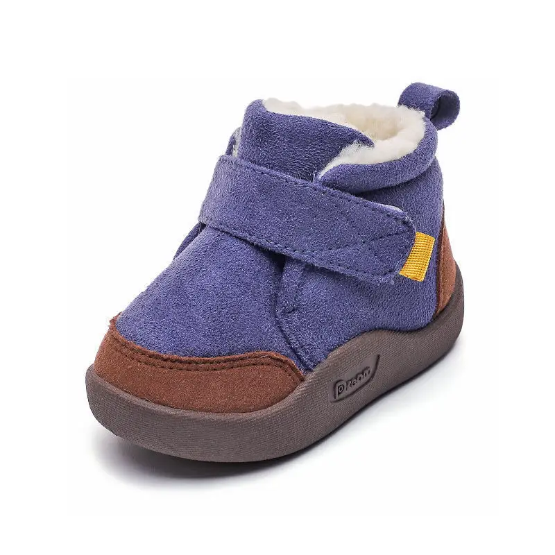 Winter Fleece Lined Toddler Boots Blue Brown Non-Slip