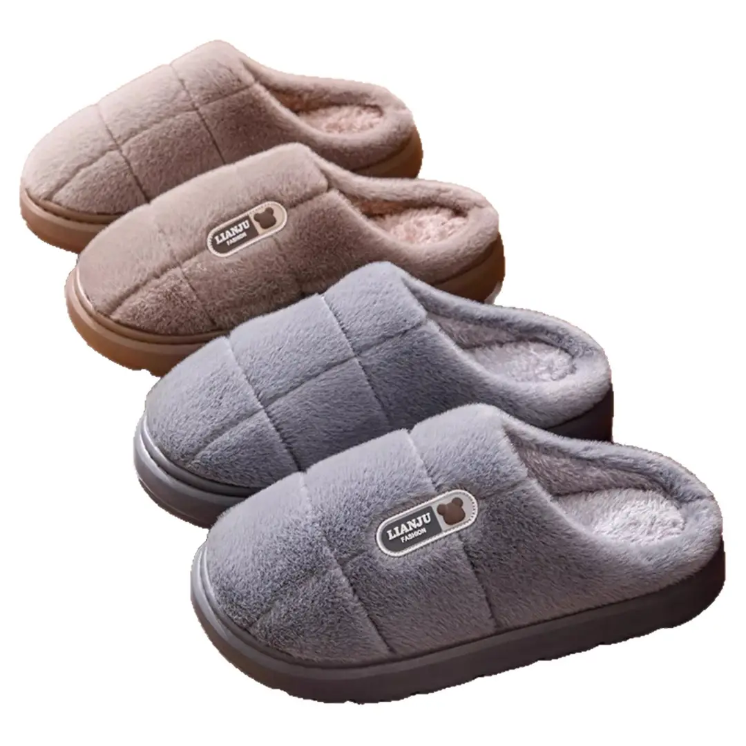 Plus Size Cotton Slippers for Men 2025 New Home Indoor Thick-Soled Non-Slip Plush Warm Cotton Shoes for Autumn and Winter Outer Wear - Image 7