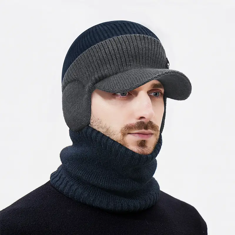 Men Winter Beanie with Velvet Ear Bags & Cap - Image 2