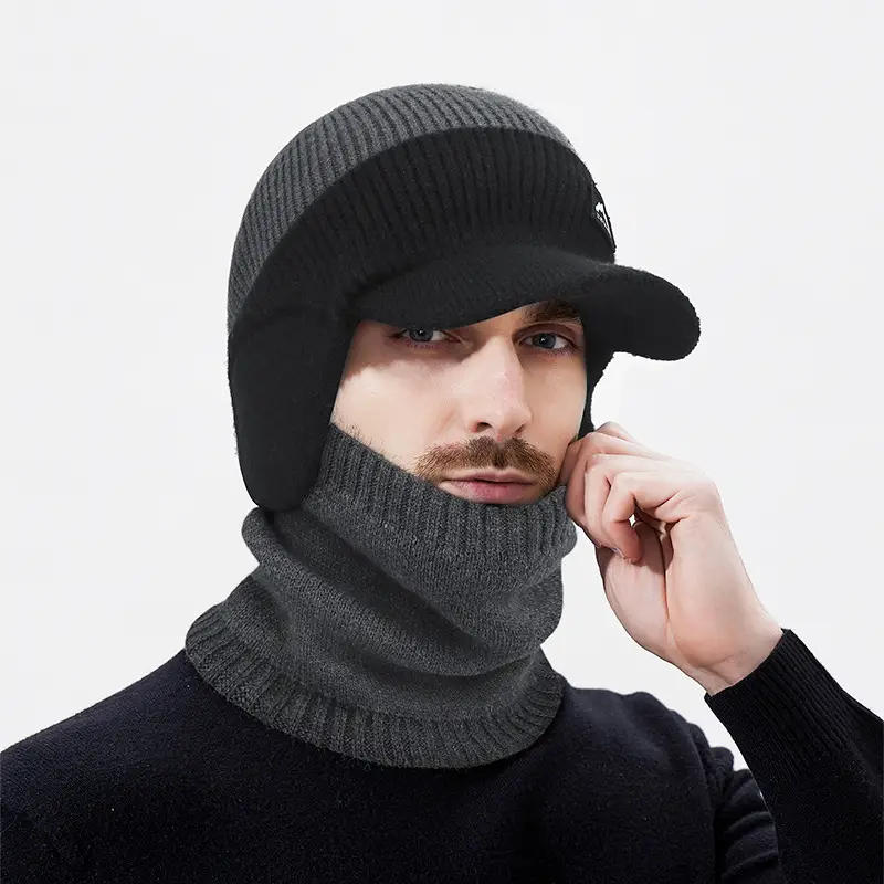 Men Winter Beanie with Velvet Ear Bags & Cap - Image 3