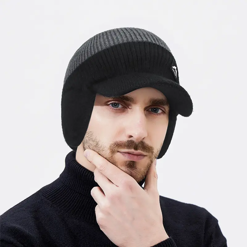 Men Winter Beanie with Velvet Ear Bags & Cap - Image 7