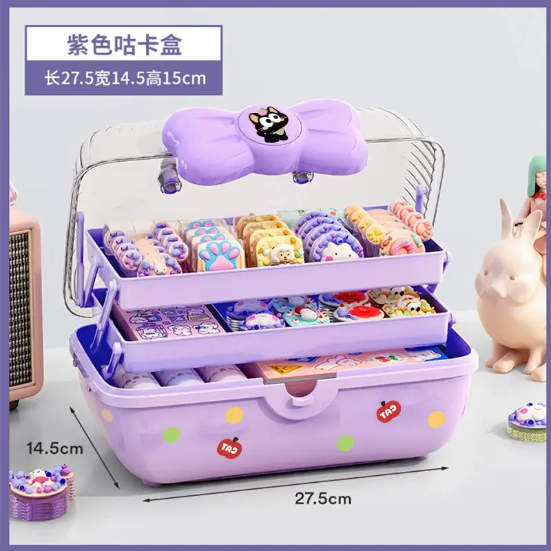 Children's Hair Accessories Storage Box Little Girl Girl Rubber Band Hairpin Hair Band Headband Multi-Layer Large Capacity Desktop Jewelry Box