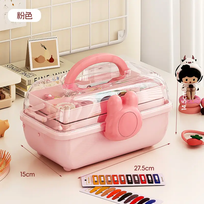 Children's Hair Accessories Storage Box Little Girl Girl Rubber Band Hairpin Hair Band Headband Multi-Layer Large Capacity Desktop Jewelry Box