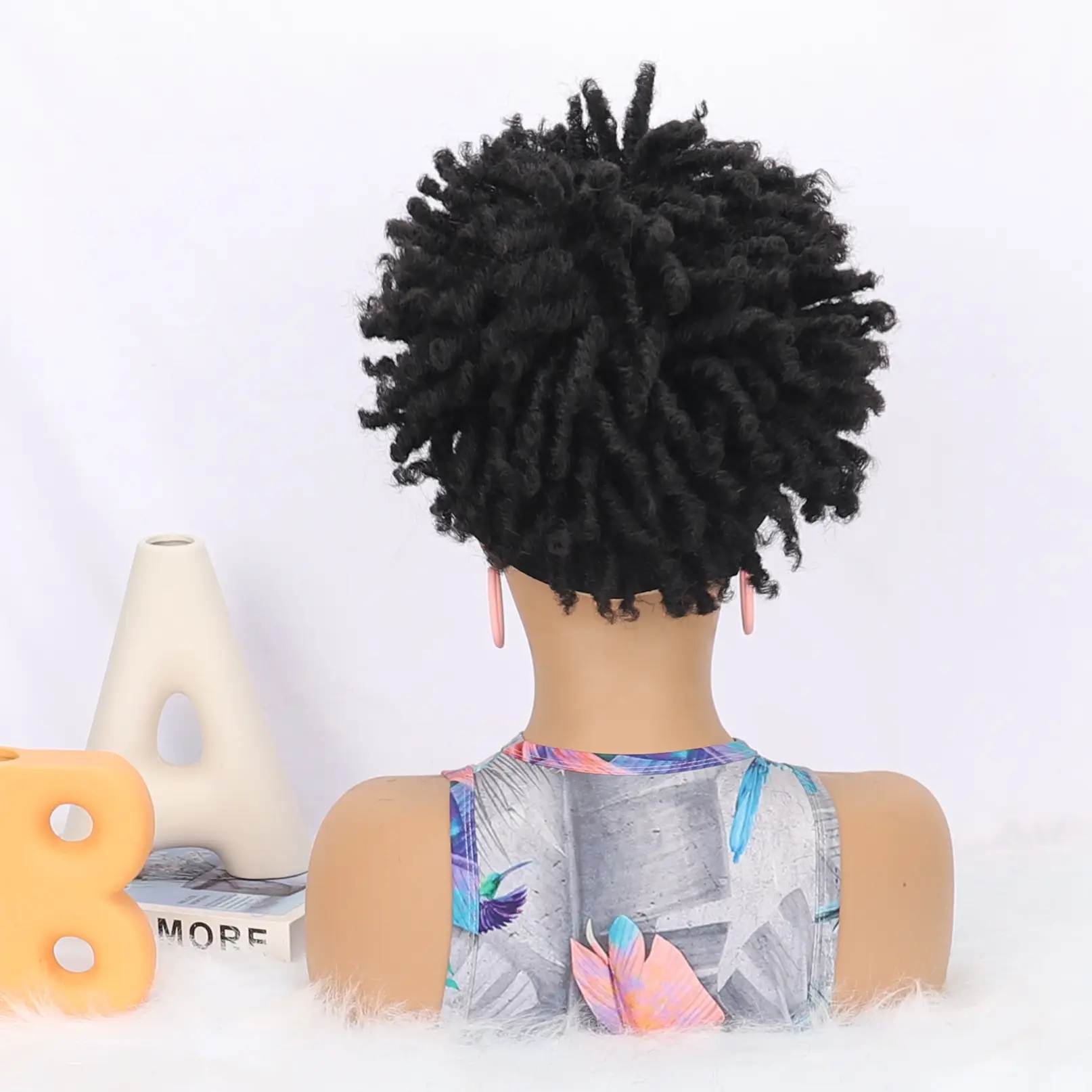 African Women's Curly Afro Hair Cap Wig Baseball Cap - Image 7