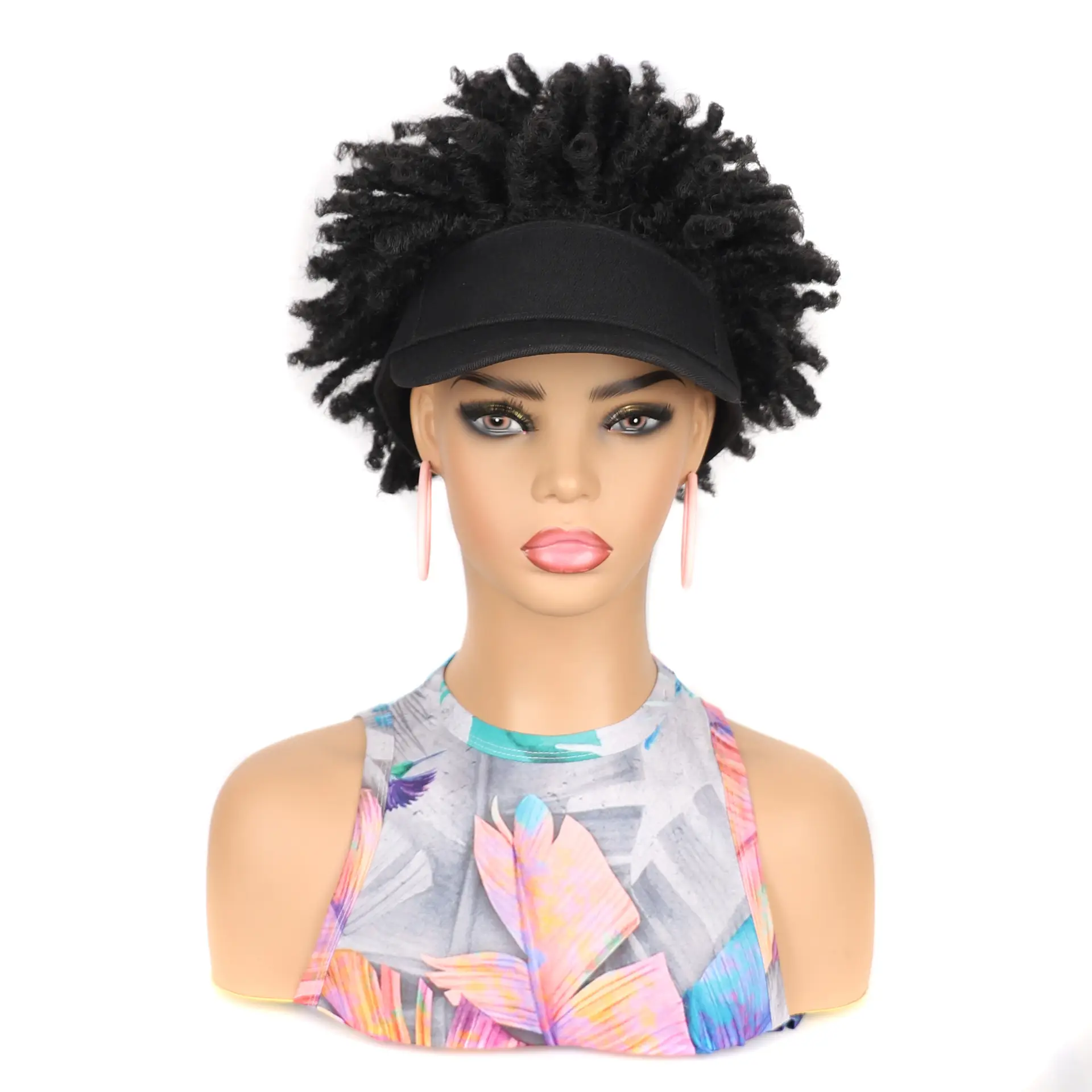 African Women's Curly Afro Hair Cap Wig Baseball Cap - Image 8