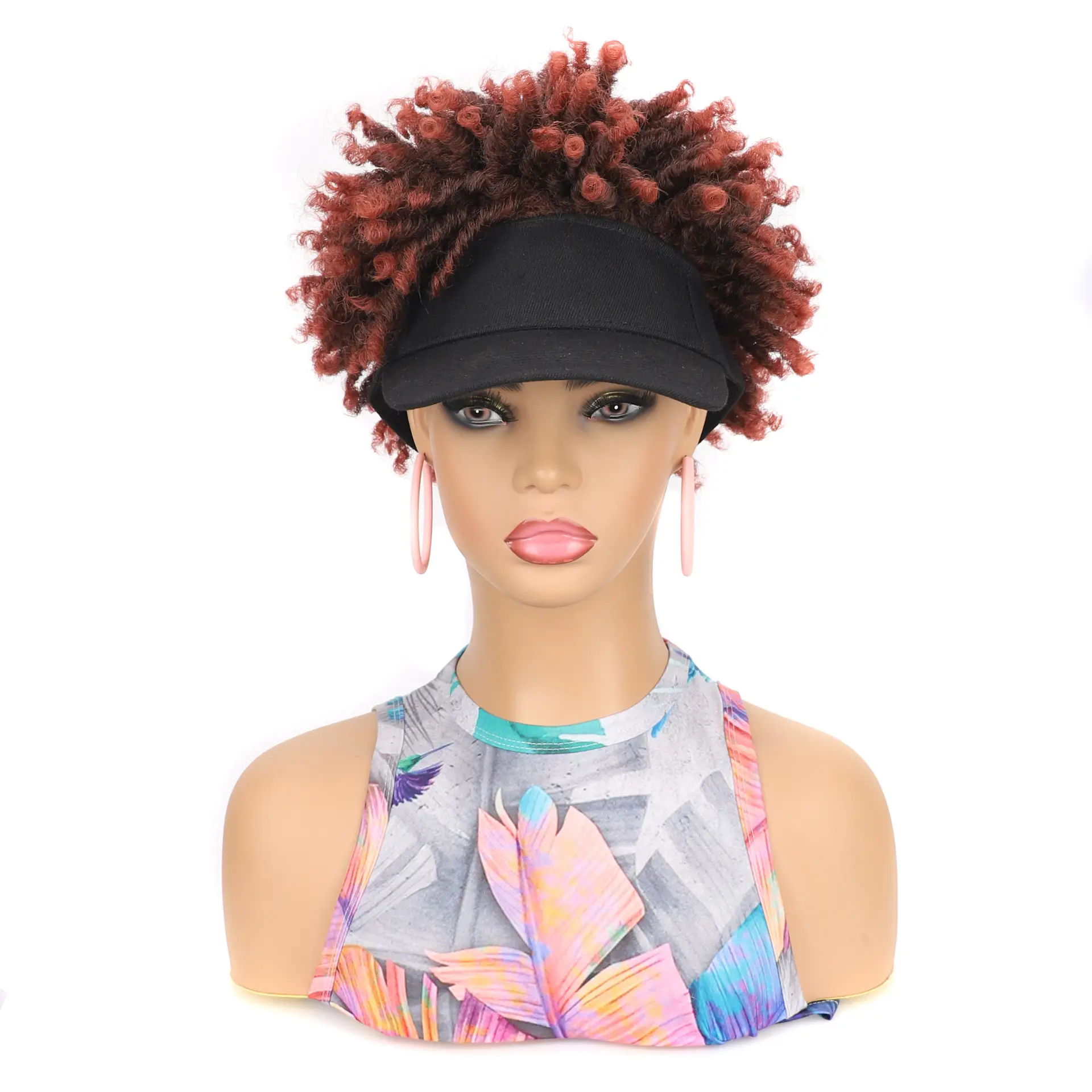 African Women's Curly Afro Hair Cap Wig Baseball Cap - Image 2