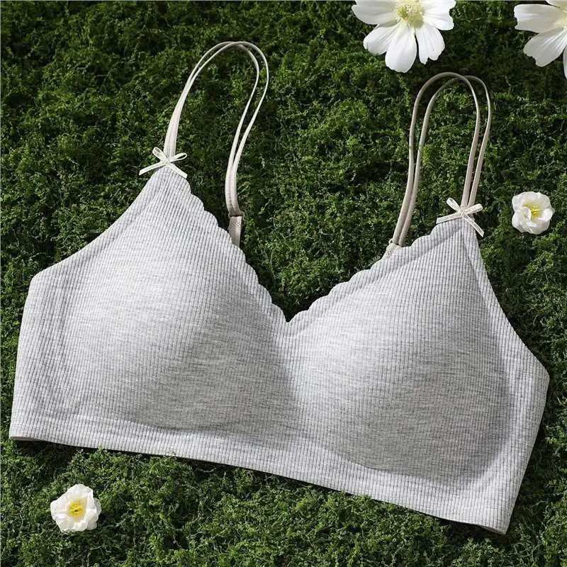 High-End Vertical Stripesd Intimates for Women, Soft, Comfortable, Light and Thin, Large Breasts, Small, High-Quality Wire-Free Bra
