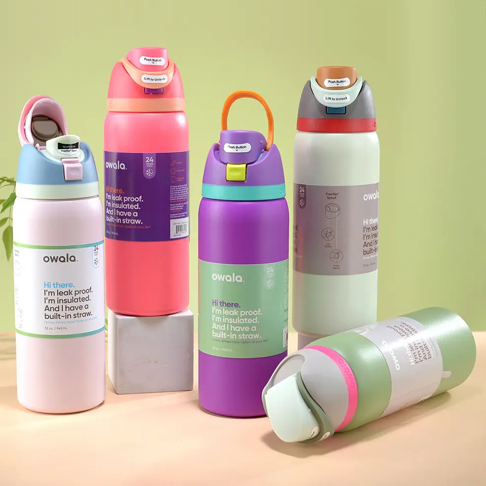 Amazon Cross-Border Owala Freesip Dual-Drink Sports Water Bottle with Handle, Bounce Cup, 304 Stainless Steel Insulated Cup — feature 4
