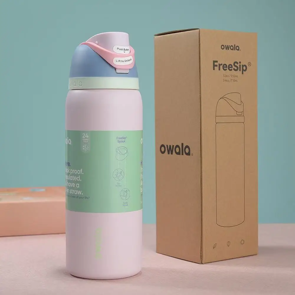 Amazon Cross-Border Owala Freesip Dual-Drink Sports Water Bottle with Handle, Bounce Cup, 304 Stainless Steel Insulated Cup