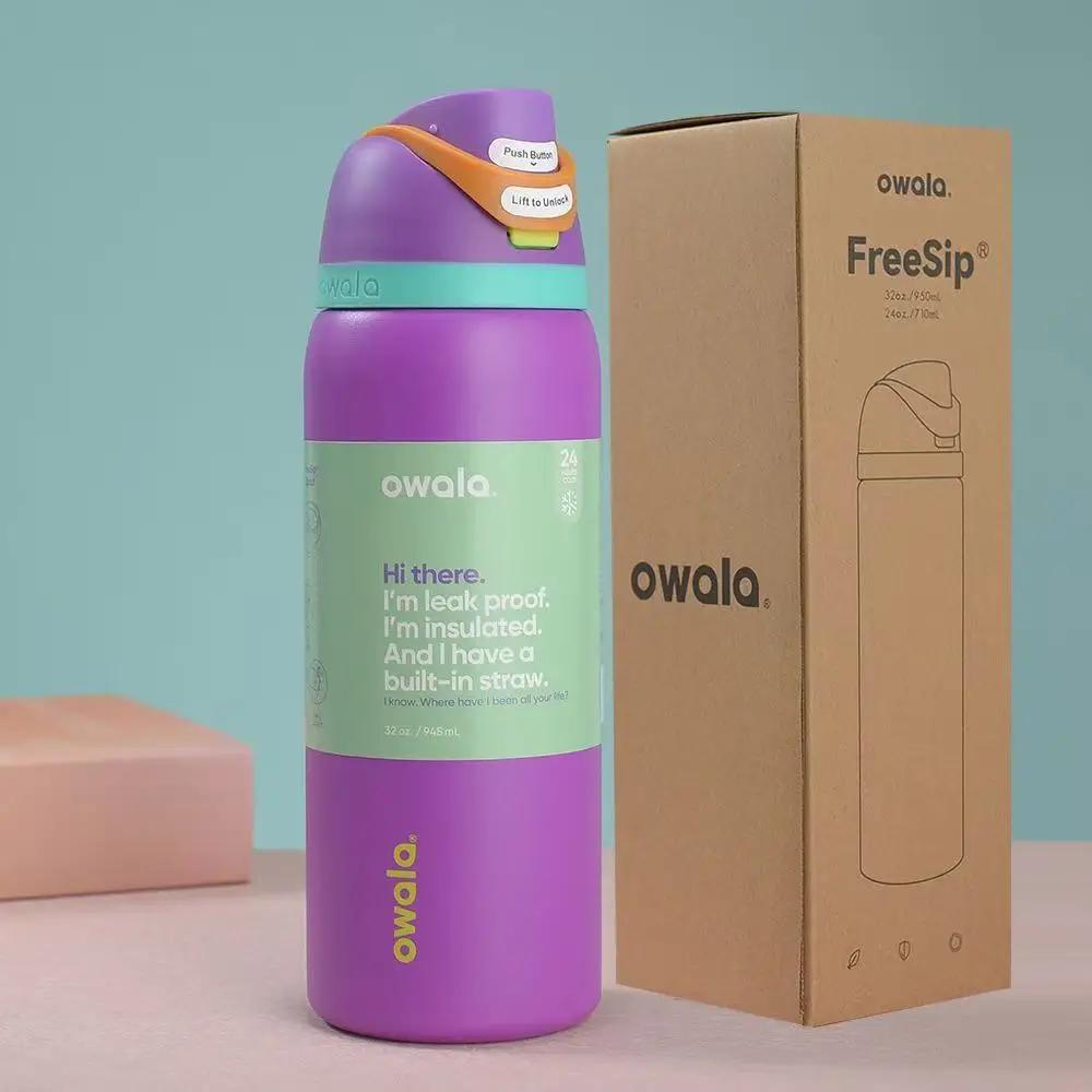 Amazon Cross-Border Owala Freesip Dual-Drink Sports Water Bottle with Handle, Bounce Cup, 304 Stainless Steel Insulated Cup