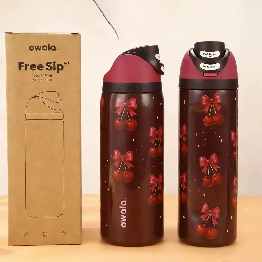 Amazon Cross-Border Owala Freesip Dual-Drink Sports Water Bottle with Handle, Bounce Cup, 304 Stainless Steel Insulated Cup