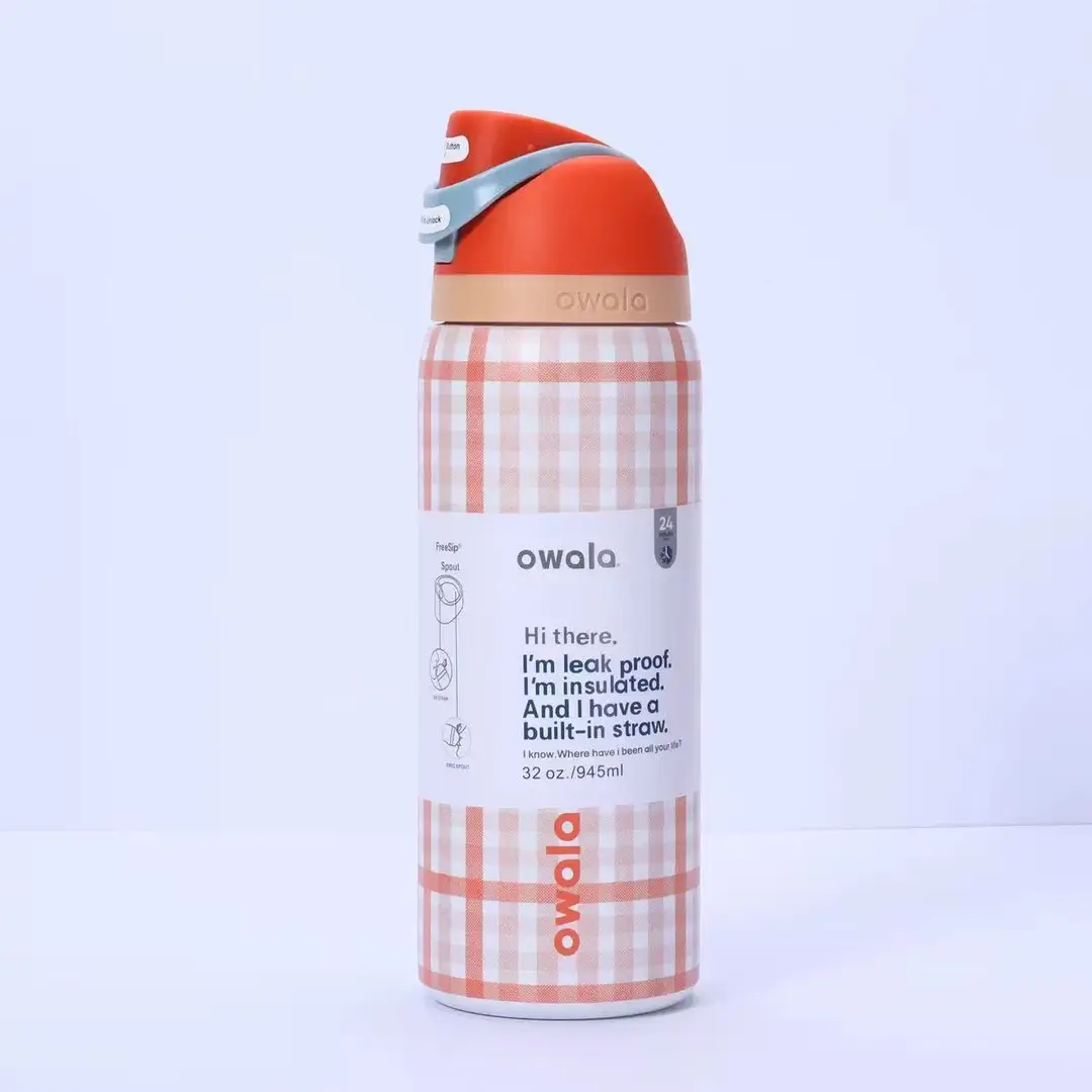 Amazon Cross-Border Owala Freesip Dual-Drink Sports Water Bottle with Handle, Bounce Cup, 304 Stainless Steel Insulated Cup